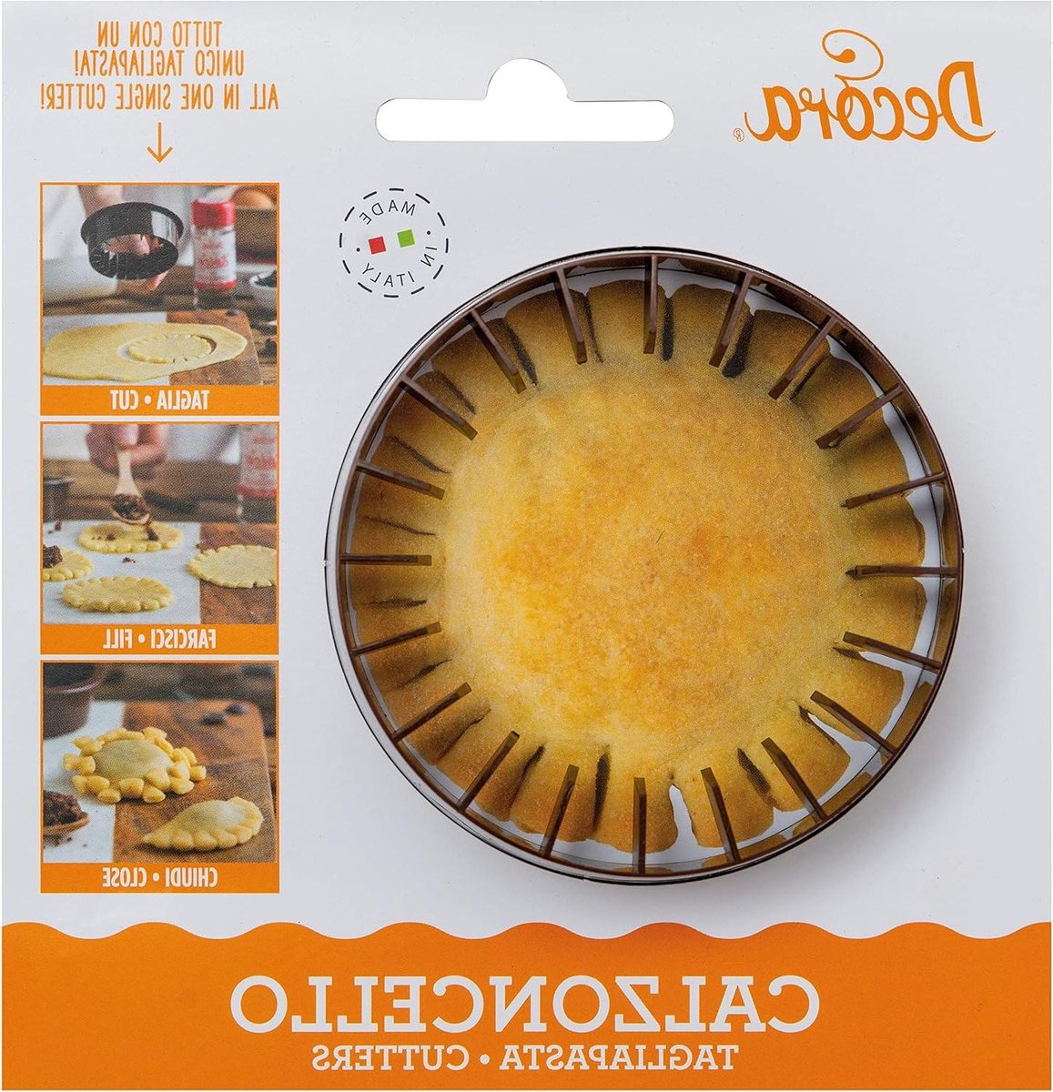 Plastic Deegvorm - Koekjesvorm Calzoncello - Italiaanse Kerst - Kleine Tanden - Bruin