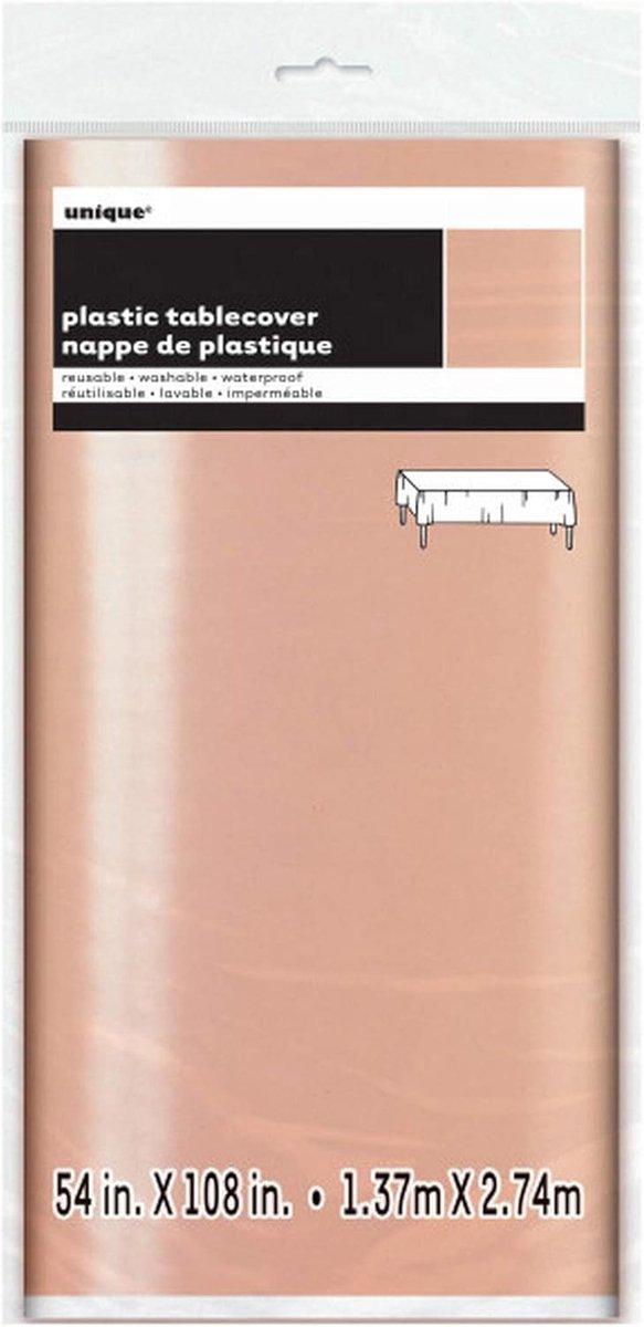 Plastic tafelkleed - 2,74 m x 1,37 m - goudfolie