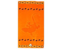 Strandhanddoek Katoen - Strandlaken Badstof - Zonvakantie Strand - Egyptisch Katoen Kwaliteit - 90 x 165 cm - Oranje