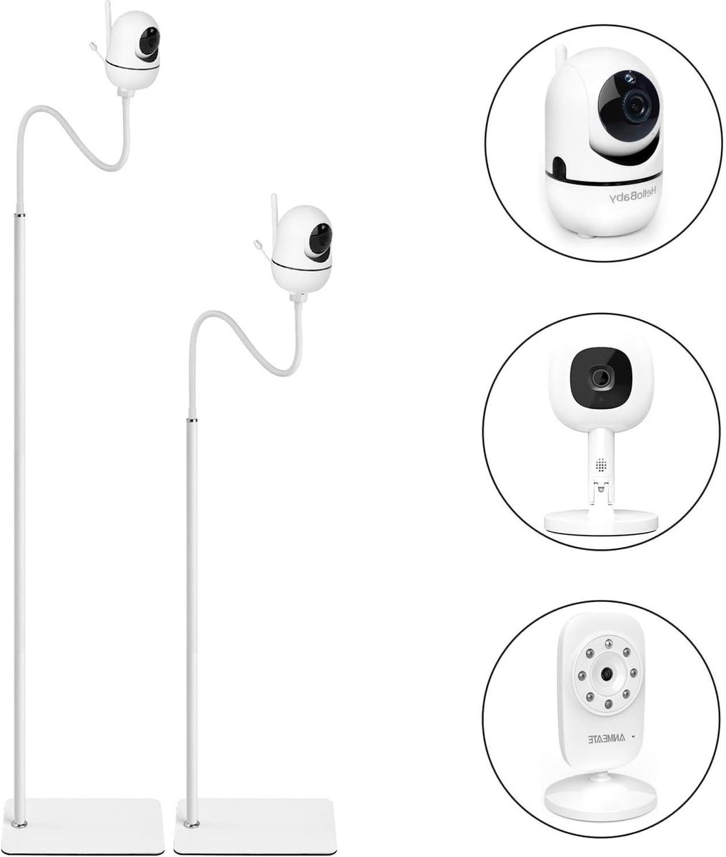 Babyfoon Vloerstandaard - Monitor Houder - Babykamer Beveiliging - Verstelbare Hoogte - 95-175 cm - Wit
