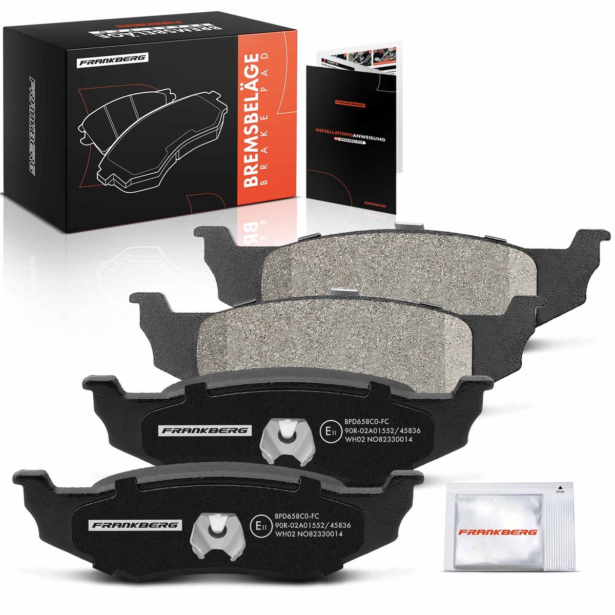 Frankberg 4x remblokken achteras voor Chrysler