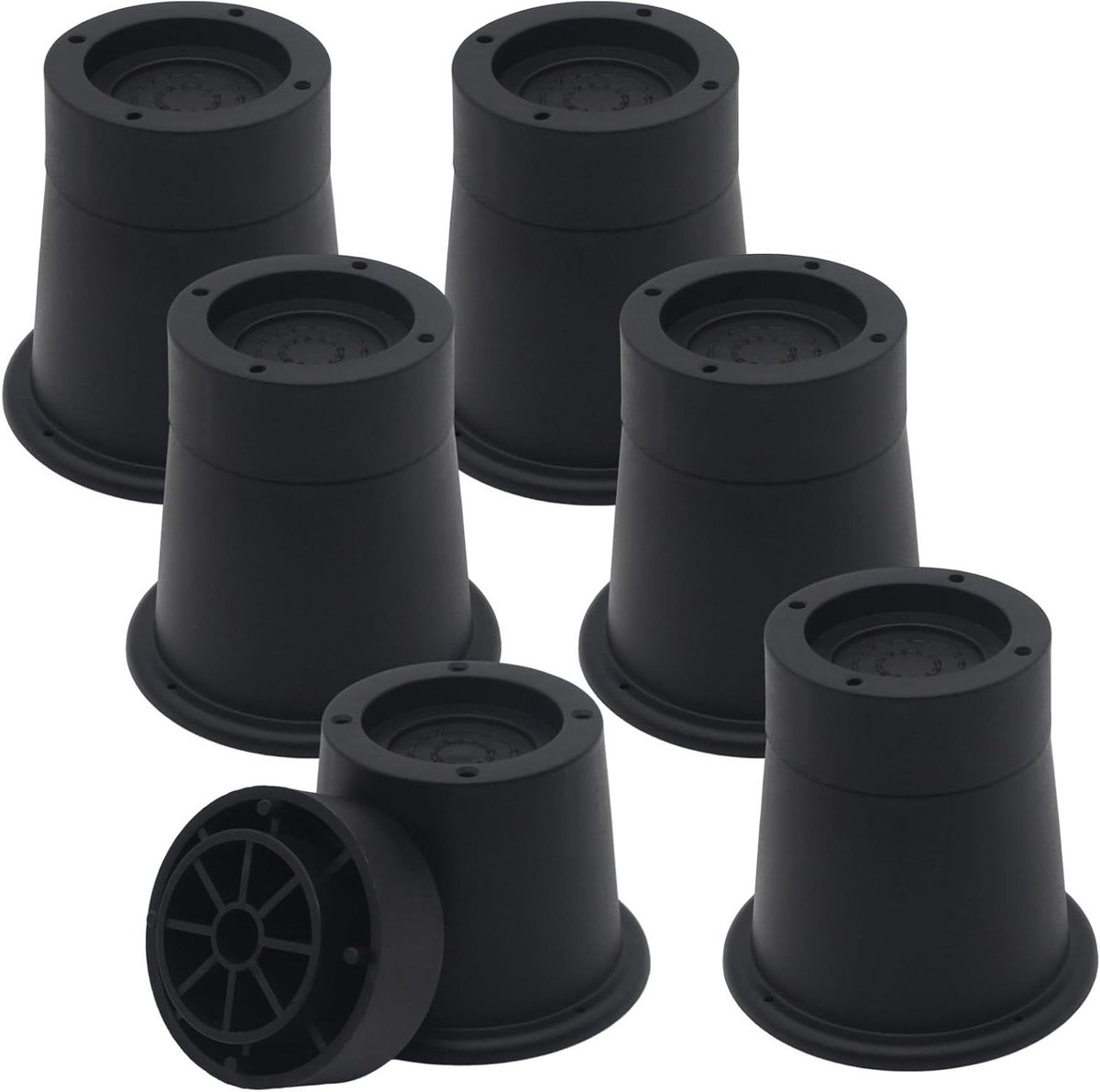Meubelverhogers Set - Bedliften Bankliften - Meer Ruimte Creëren - Antislip Schokdempend - Hoogte 8.4cm - Zwart