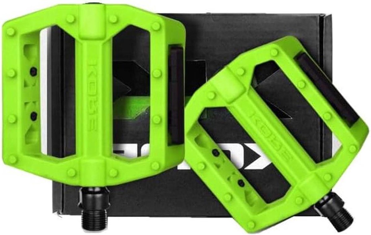 Fiets Pedalen - Nylon Pedalen - Veilig Fietsen - 20 Antislipnagels Per Kant - Standaard 14mm - Groen
