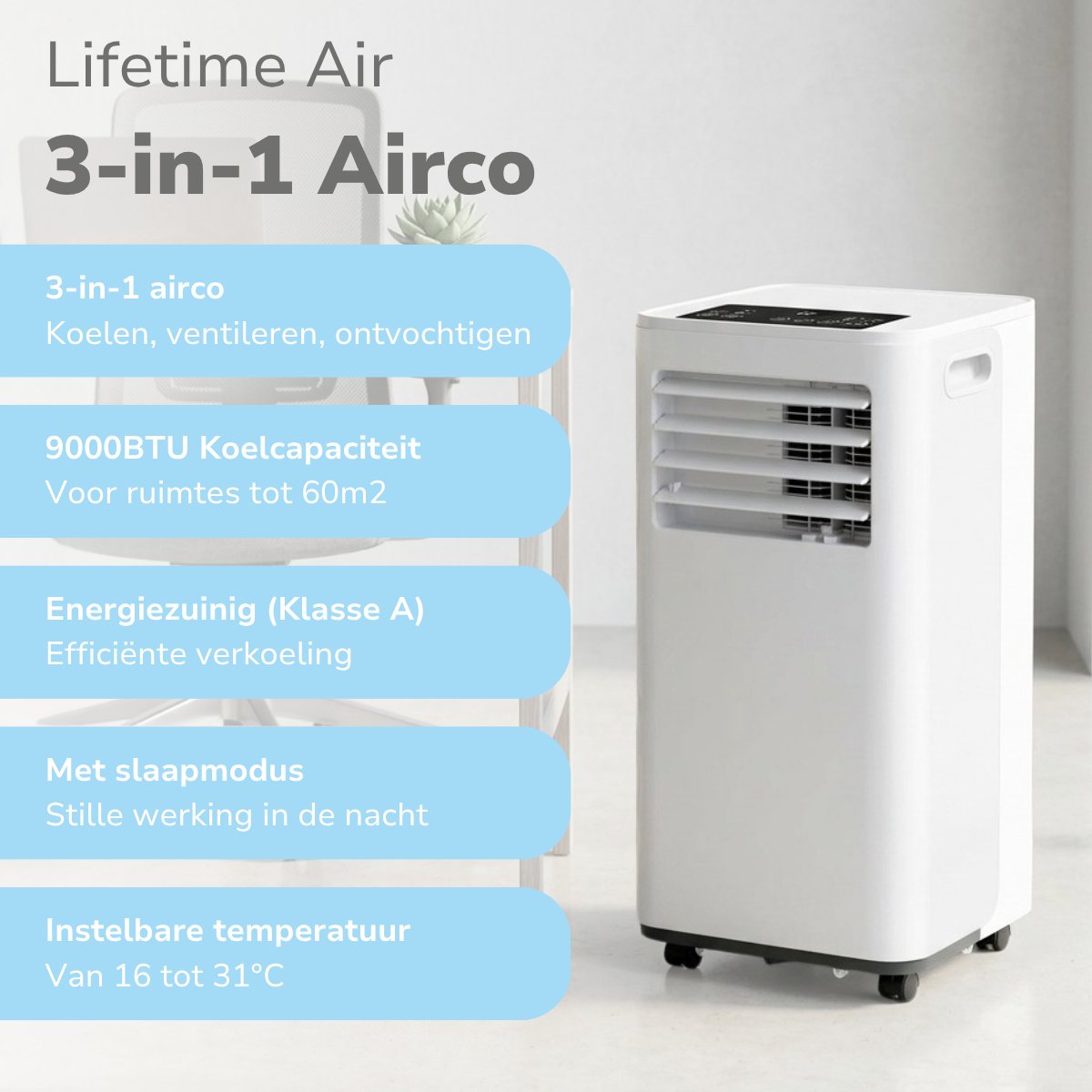 Lifetime Air Mobiele Airco 9000 BTU thumbnail 3