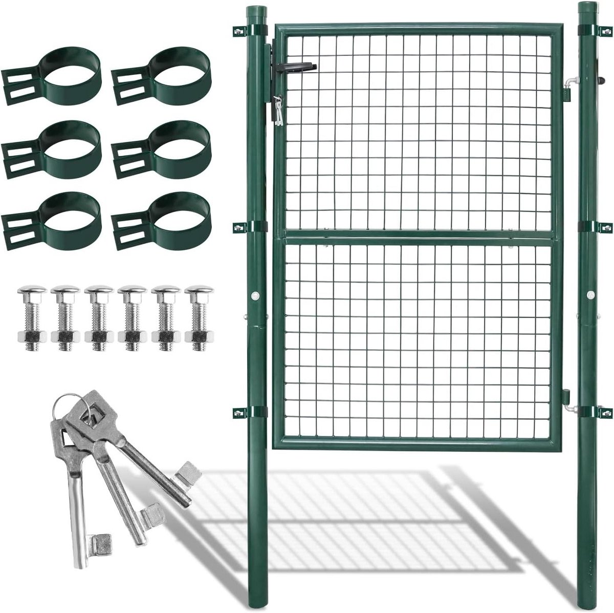 Tuinpoort - Tuindeur Hekdeur - Tuin Afscheiden - Verzinkt Staal - 150x100 cm - Groen
