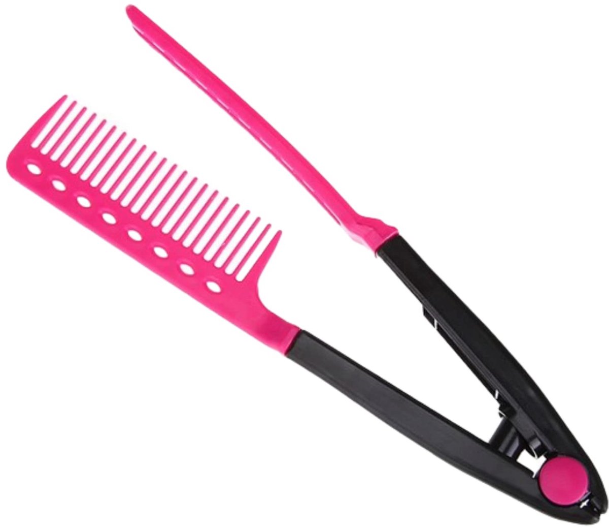Antistatische V-vormige Haarstijl Kam met Clip - Professionele Styling Tool (Rood)
