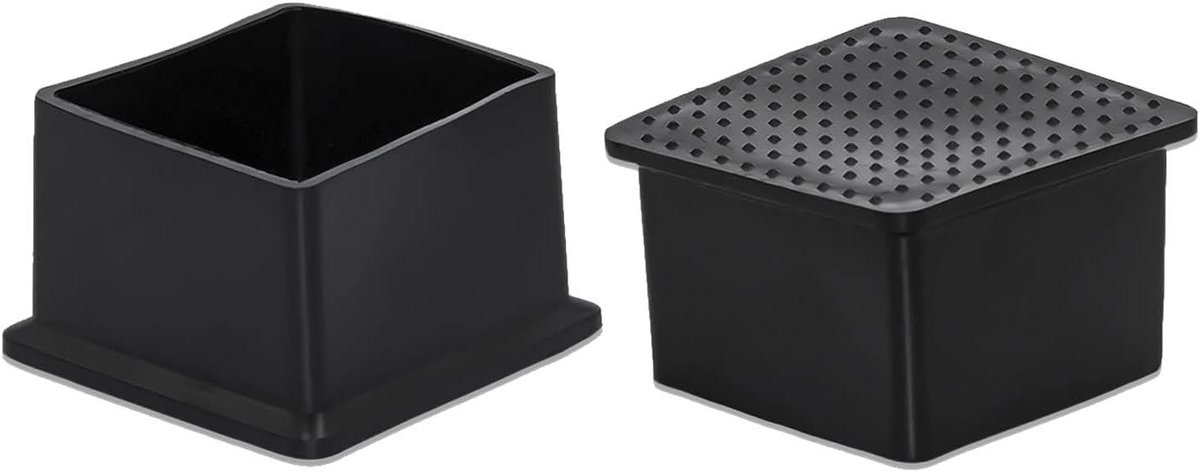 Meubeldoppen - Stoeldopjes Vloerbeschermers - Krasvrije Vloeren - Flexibel Anti-Kras PVC - 50x50 mm - Zwart