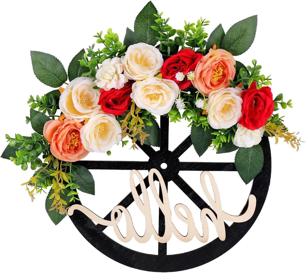 Lentekrans Pioenrozen - Bloemenkrans Deurkrans - Voordeur Decoratie - Onderhoudsvrij Desig