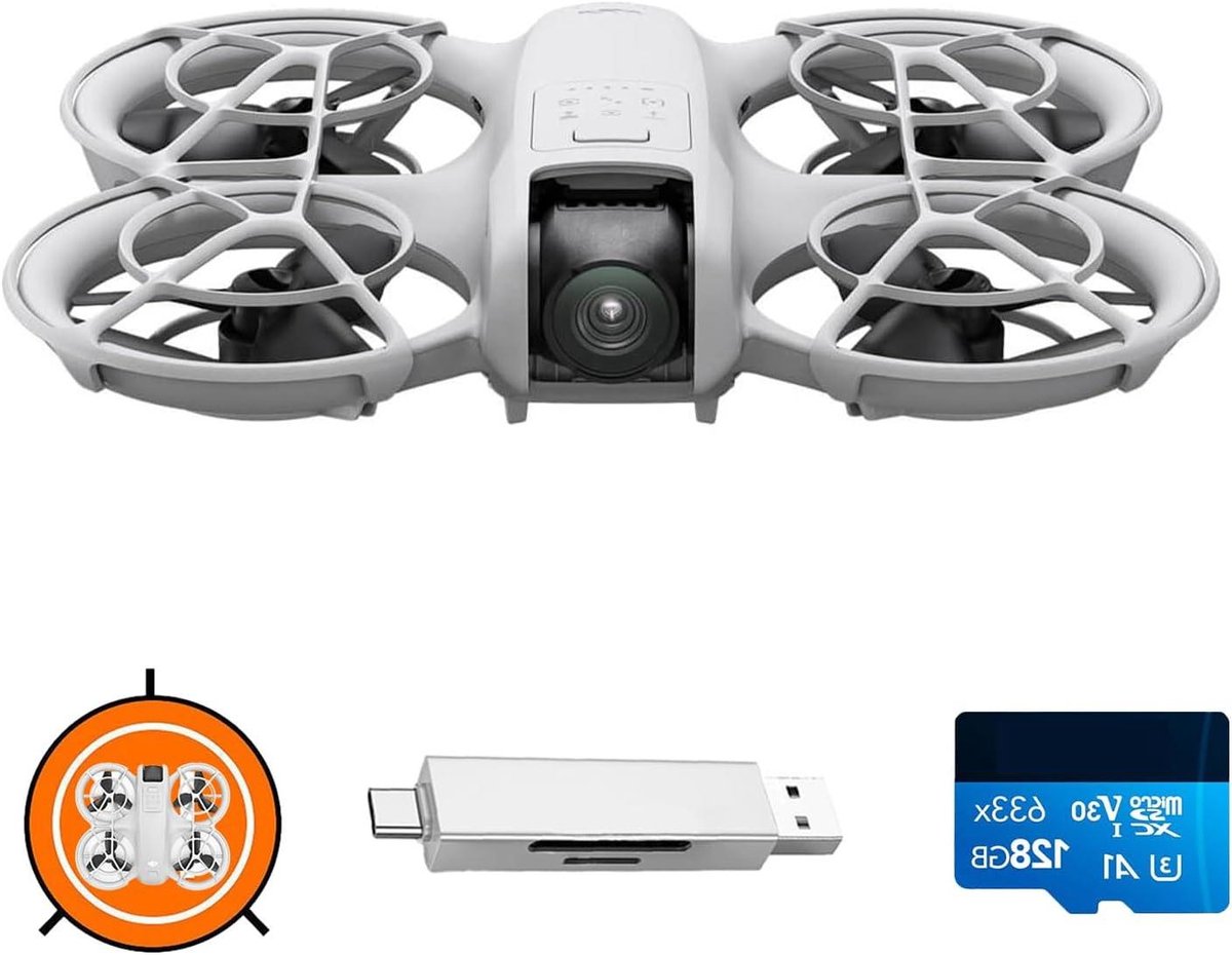 Mini Drone - Vliegende Camera - Vloggen en Filmen - Handstart en Volgt - 135g Lichtgewicht - Wit