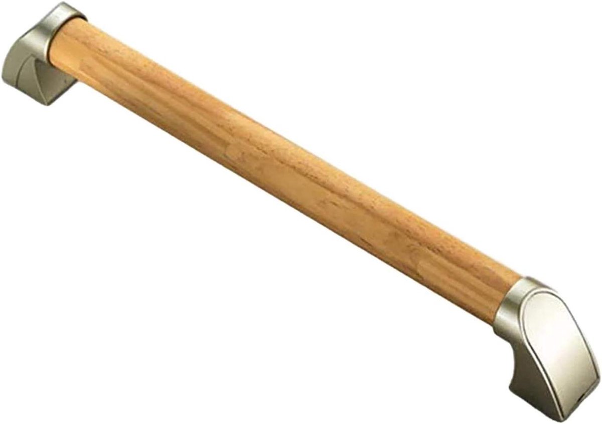Houten Grijpbar Badkamer - Veiligheidshandvat Douche - Ondersteuning in Natte Ruimtes - Stabiele Wandmontage - 30cm Lengte - Houtkleur