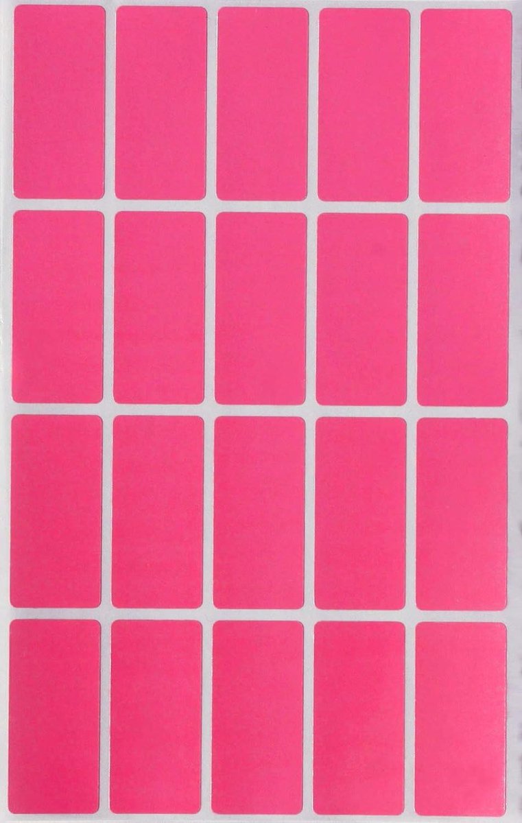Gekleurde Etiketten - Plak stickers - Alles organiseren - Permanente lijm - 4 cm x 19 cm - Roze