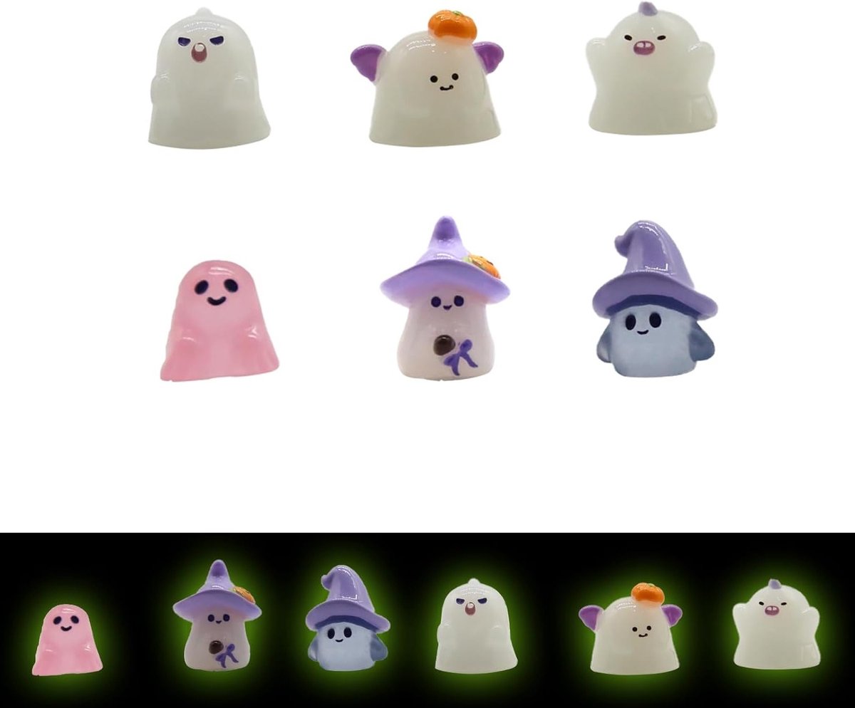 Luminous Ghost Car Dash Decoratie - 6 Stuks Halloween Ornamenten voor Achteruitkijkspiegel, Creepy Interieuraccessoires voor Auto, Thuis en Kantoor