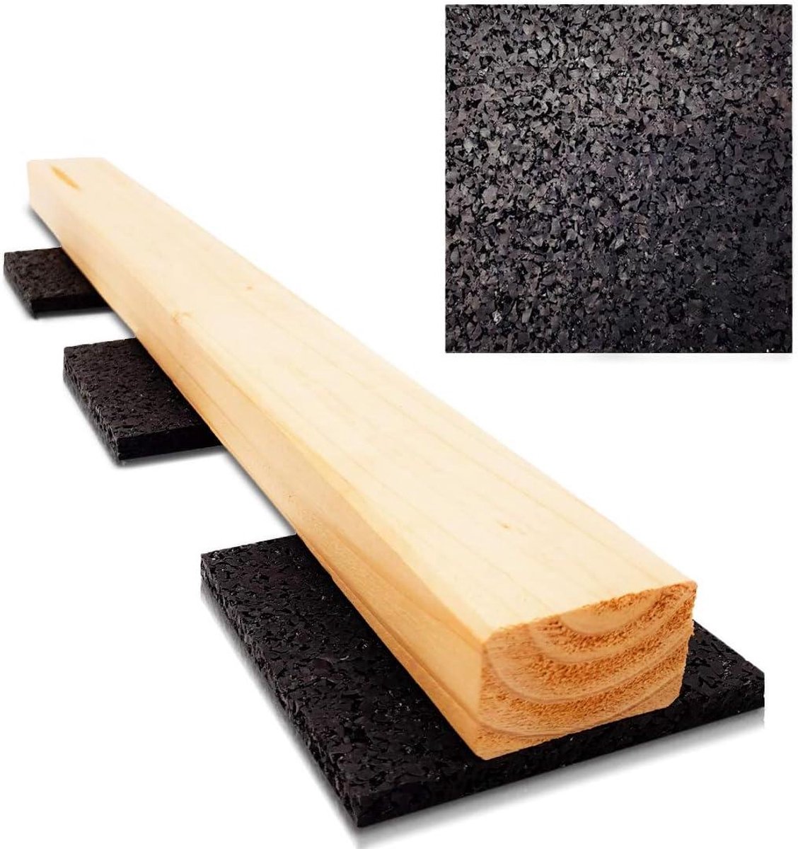 Terraspads Rubbergranulaat - Onderbouw Pads - Terras Bouwen - Trillingsdempend en Geluidsreducerend - 90 x 90 mm - Zwart