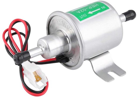 SPHProducts - Elektrische brandstofpomp - Universele benzinepomp - 12V - Geschikt voor gas- en dieselgeneratoren - Zilver - HEP-02A - 80-100 L/h — afbeelding 3