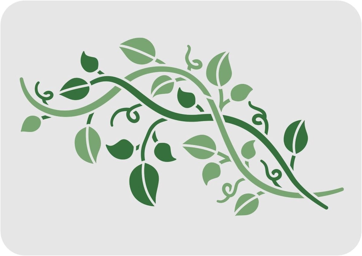 Vine Leaves Sjabloon 29.7x21cm | Herbruikbaar Plastic Stencil voor Schilderen en DIY Projecten | Creatieve Decoratie en Kunstprojecten