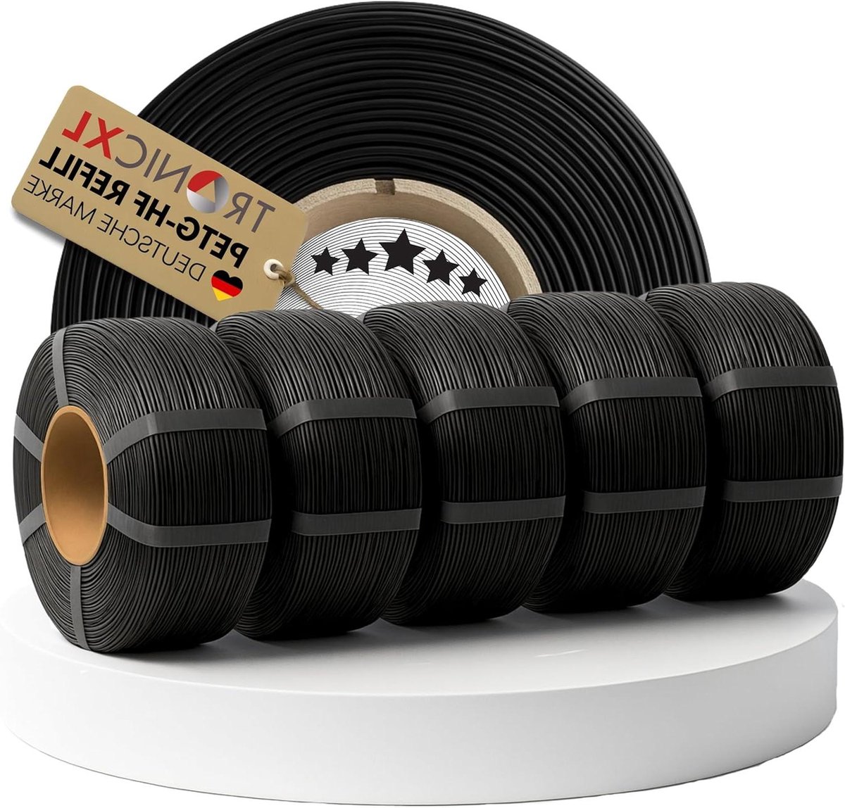 3D Printer Filament - PETG Filament - Snel Printen - High Flow Hoge Snelheid - 5 x 1 kg - Zwart