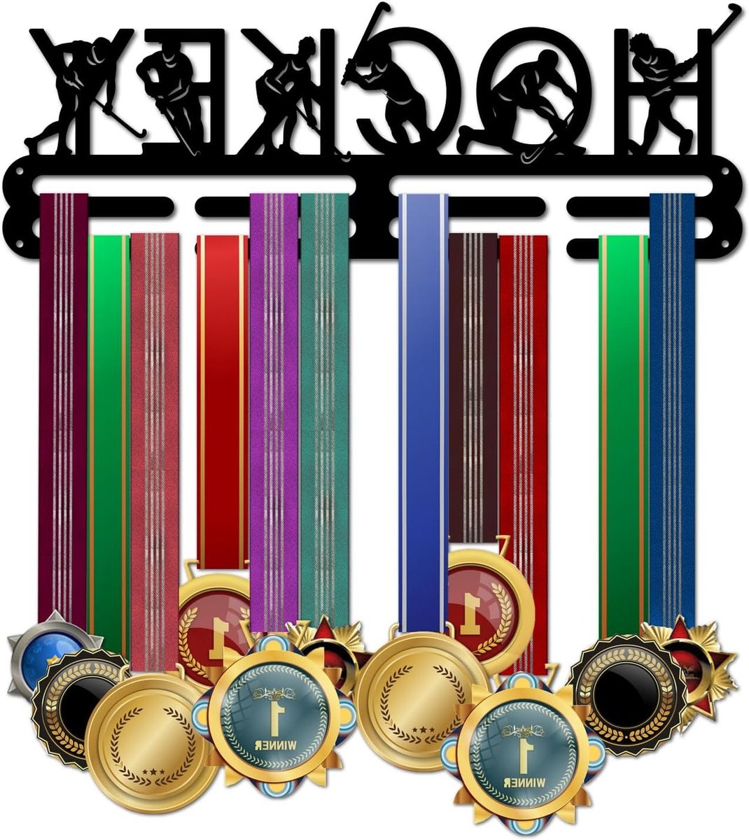 Medaillehouder voor Hockey en Sportprijzen - Wandrek voor Medailles met Ribbons en Pendants - Ideaal voor Atleten en Sportliefhebbers, 15.7 inch