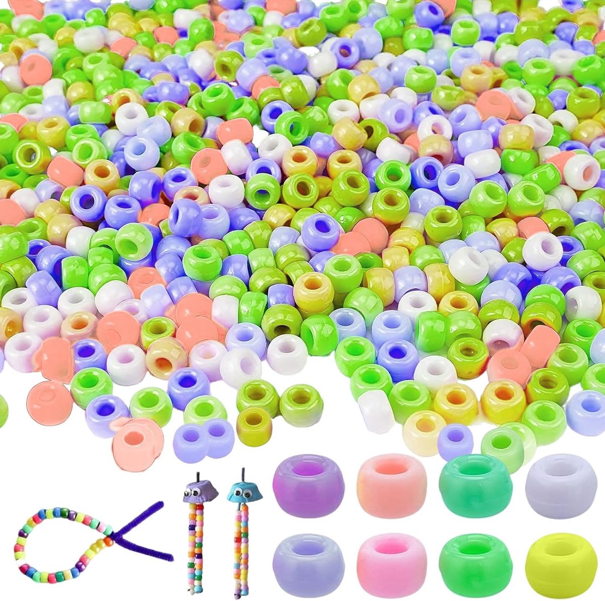 1800 Kleurige Acryl Kralen voor Armbanden, Kettingen, Oorbellen en Anklets - 9mm Pony Kralen DIY Set voor Mode Sieraden