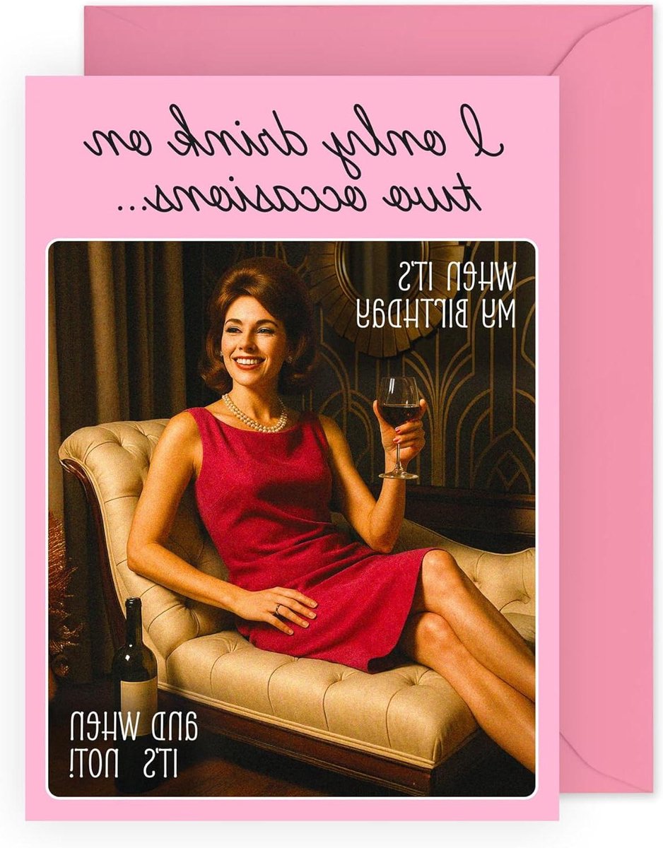 Verjaardagskaart Vrouwen - Humor Kaart Vriendin - Verjaardag Vieren - Met Stickers - 120 x 170 mm - Roze