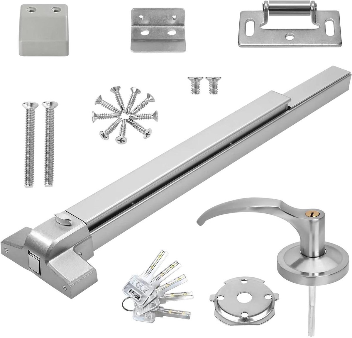 Nooduitgang Deur Push Bar - Paniek Bar Deur - Veiligheid Verhogend - Roestvrij Staal Materiaal - 80cm Deur Breedte - Zwart