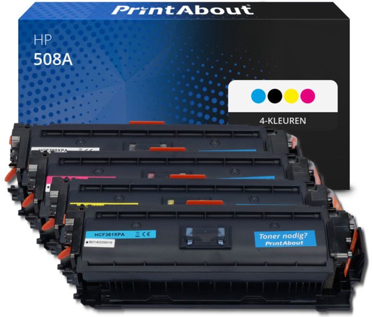 PrintAbout huismerk Toner 508A (CF360A) 4-kleuren Multipack geschikt voor HP
