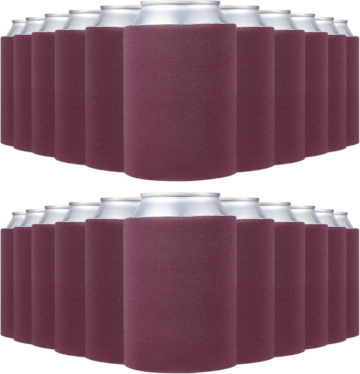 Blanco bierblikje koelhoezen - 100 stuks - effen bulk opvouwbare flessenhoes - geïsoleerd schuim kan bedekken voor 10 oz fles - bruiloft feest evenementen HTV-sublimatie bordeaux