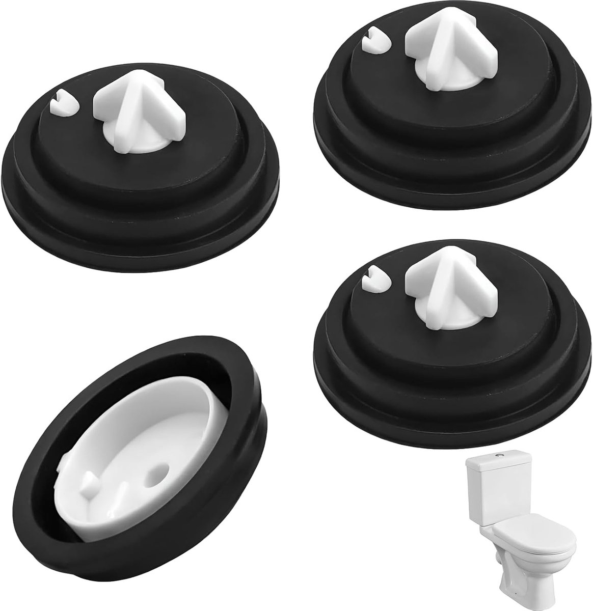 4-Piece Toilet Water Flush Seal - Water Flush - Membrane - Float Seal voor Flushing - Toilet Seal voor Onderhoud van Toilet Water Flushes - Float