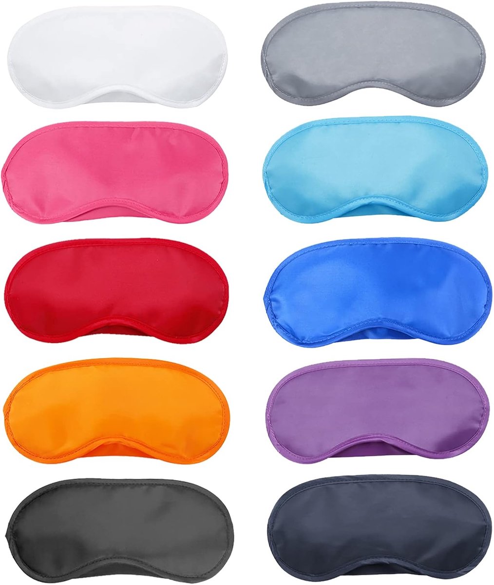 30-Piece Lichtgewicht Slaapmaskers - Ademend 3D Oogmasker met Neus Kussen & Verstelbare Band voor Vrouwen/Mannen - 10 Kleuren voor Reizen, Yoga & Nachtfeesten