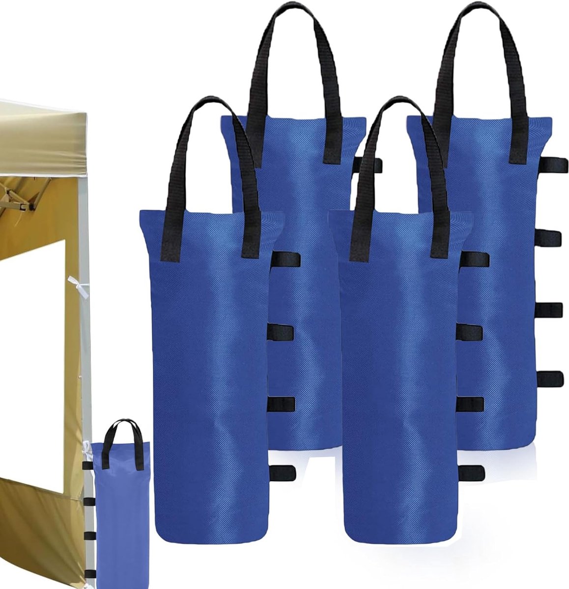 Set van 4 Zandzakken - Industriële Kwaliteit - 1680D Gazebo Been Gewichten - Zandzakken voor Pop Up Gazebo - Tenten - Luifel - Buitengebruik - Patio - Blauw