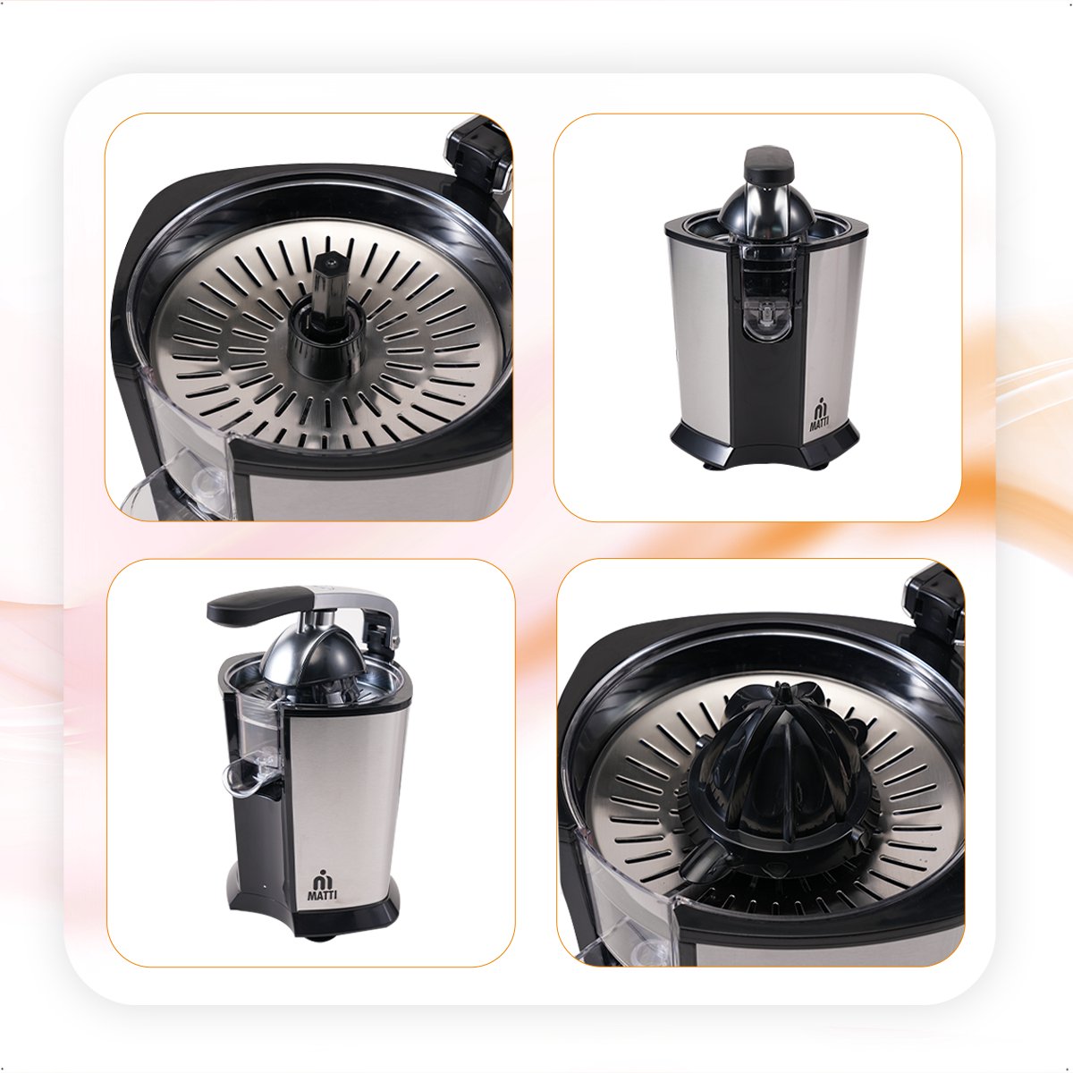MATTI® Citruspers Electrisch - 160W RVS Pershendel thumbnail 2