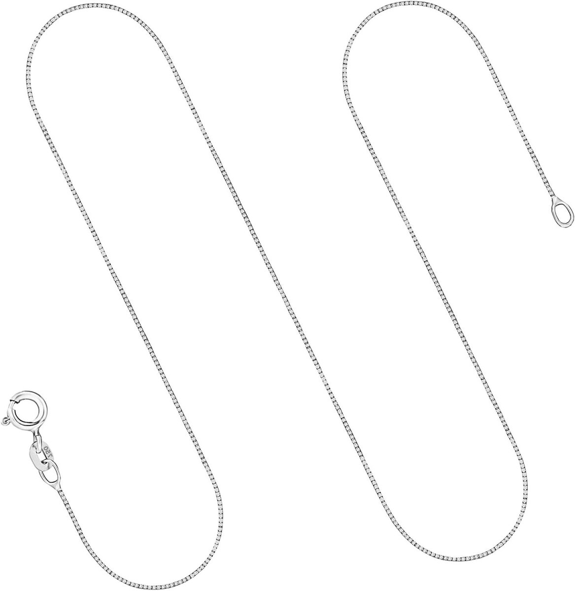 Witgouden Ketting - Venetiaanse ketting - Dagelijks dragen - Fijne 0.6 mm breedte - 34-80 cm - Witgoud