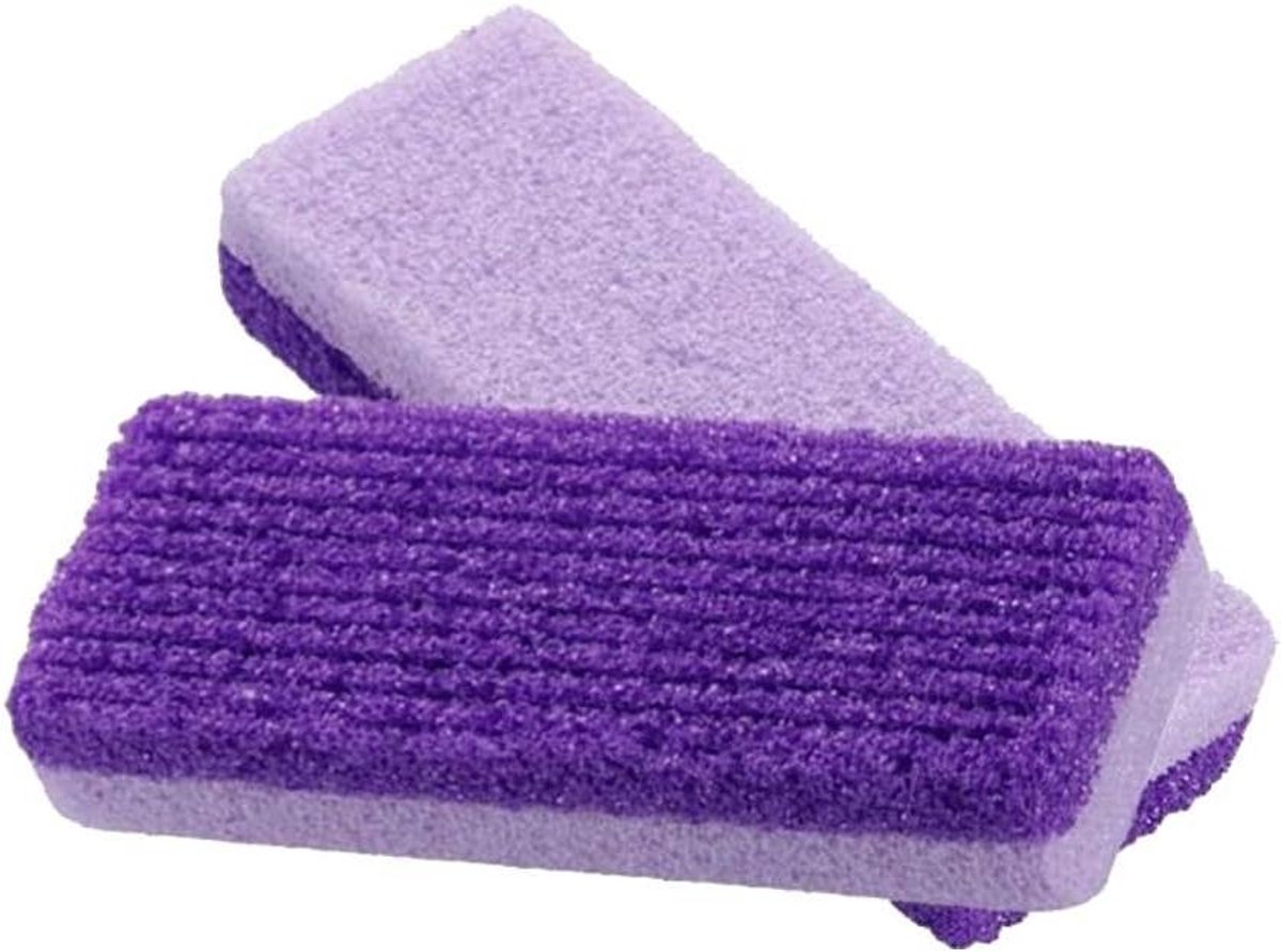 Puimsteen Voetsteen - Voetvijl Eeltverwijderaar - Voetverzorging Thuis - Dubbele Ruwheid - 13 x 5 x 25 cm - Paars