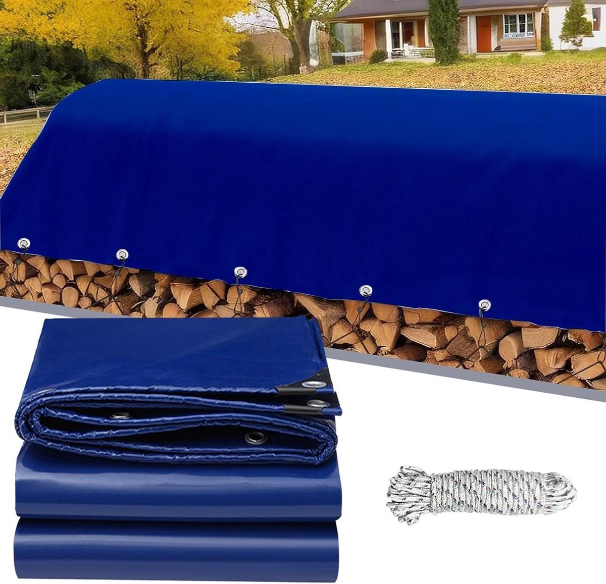 Waterdicht Zeil - Afdekzeil Beschermzeil - Buitenbescherming - Scheurvast Polyethyleen - 2.8 x 3.5 m - Blauw