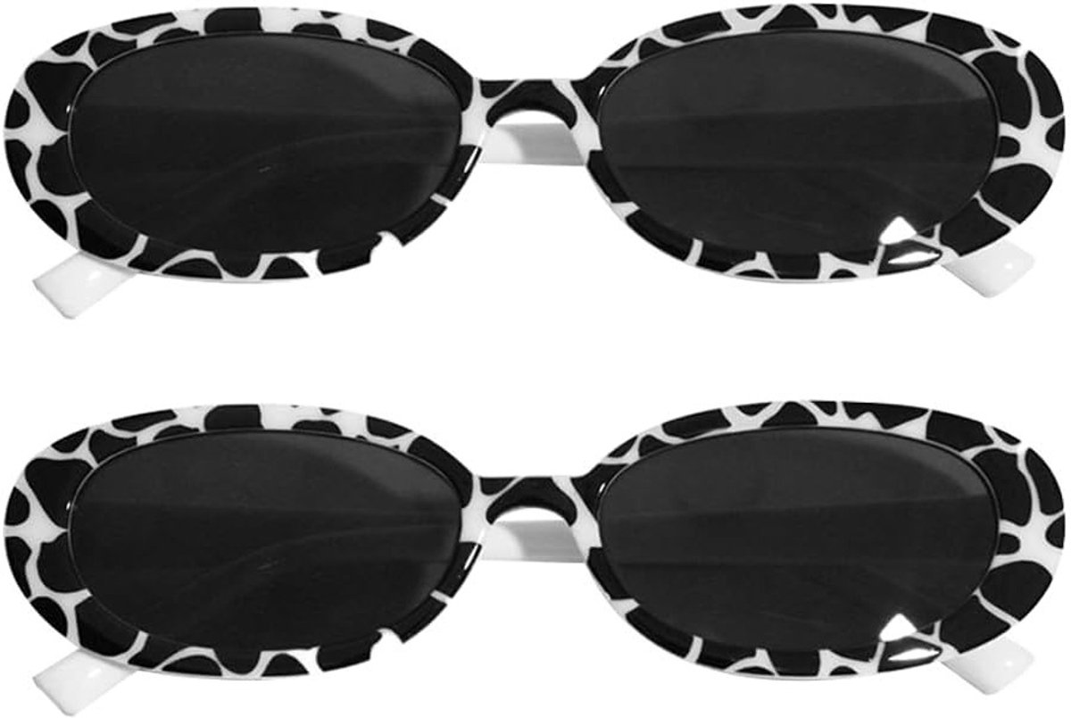 2 Stuks Cow Sunglasses - Grappige Feestzonnebrillen voor Kerst en Nieuwjaar - Creatieve Accessoires voor Foto Booth en Vrouwen