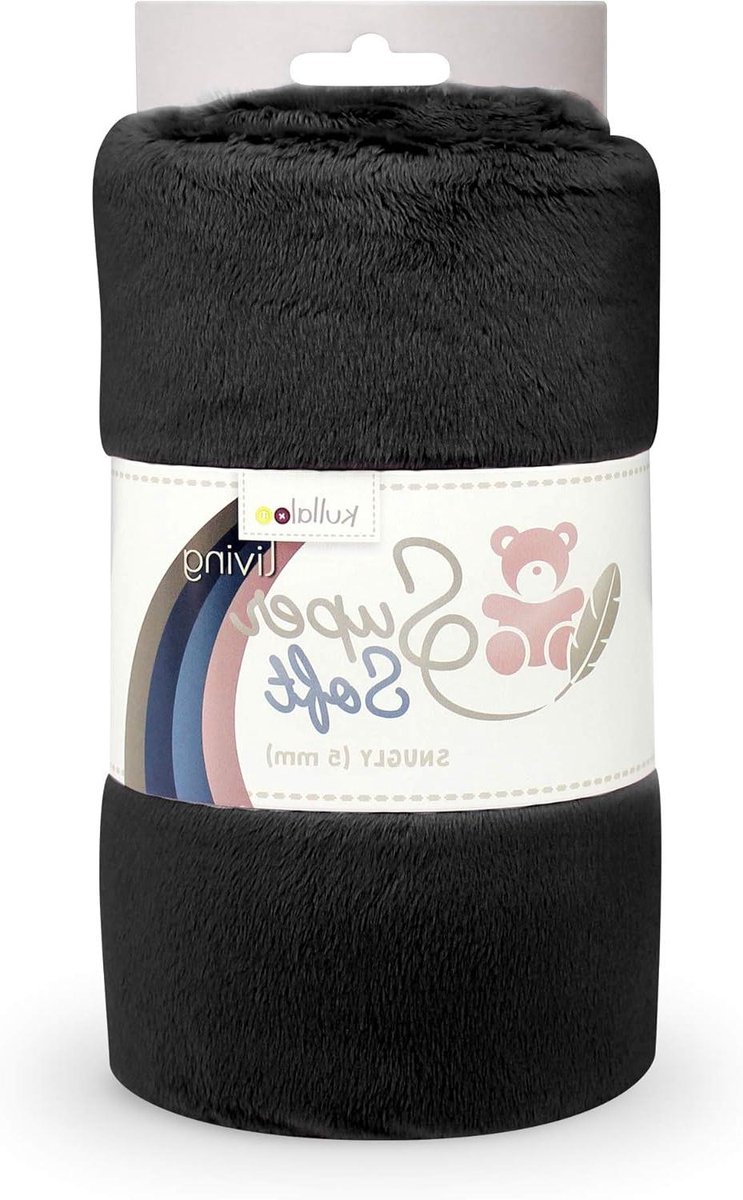 Pluche stof - Microvezel stof Knuffelstof - Knuffels Maken - Zelfgemaakte knuffels - 100 x 75 cm - Zwart