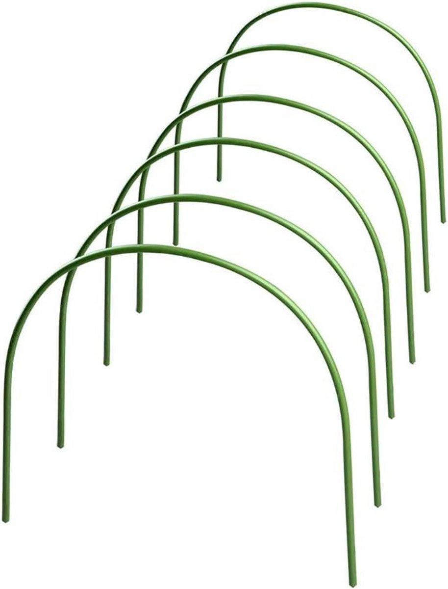 Tuinkappen - Plantenbogen Bescherming - Planten Beschermen - Roestvrij Plastic Coating - 6 stuks - Groen