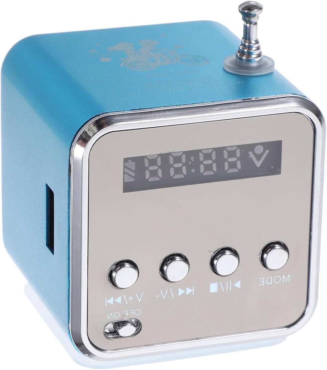 Mini Draadloze Luidspreker - Draagbare Muziekspeler - Muziek Luisteren - Aluminium Behuizing - 5.2 x 5 x 4.8 cm - Blauw