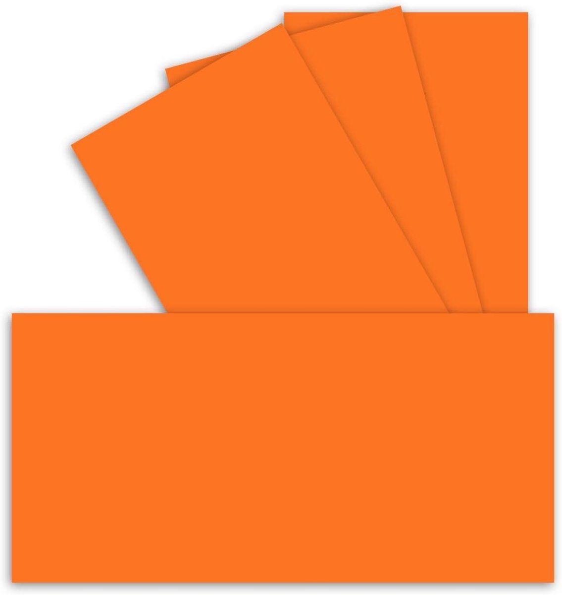 Wenskaarten DIN Lang - Uitnodigingskaarten Kaarten - Kaarten Ontwerpen - Zeer Vormvast Karton - 10 x 21 cm - Oranje