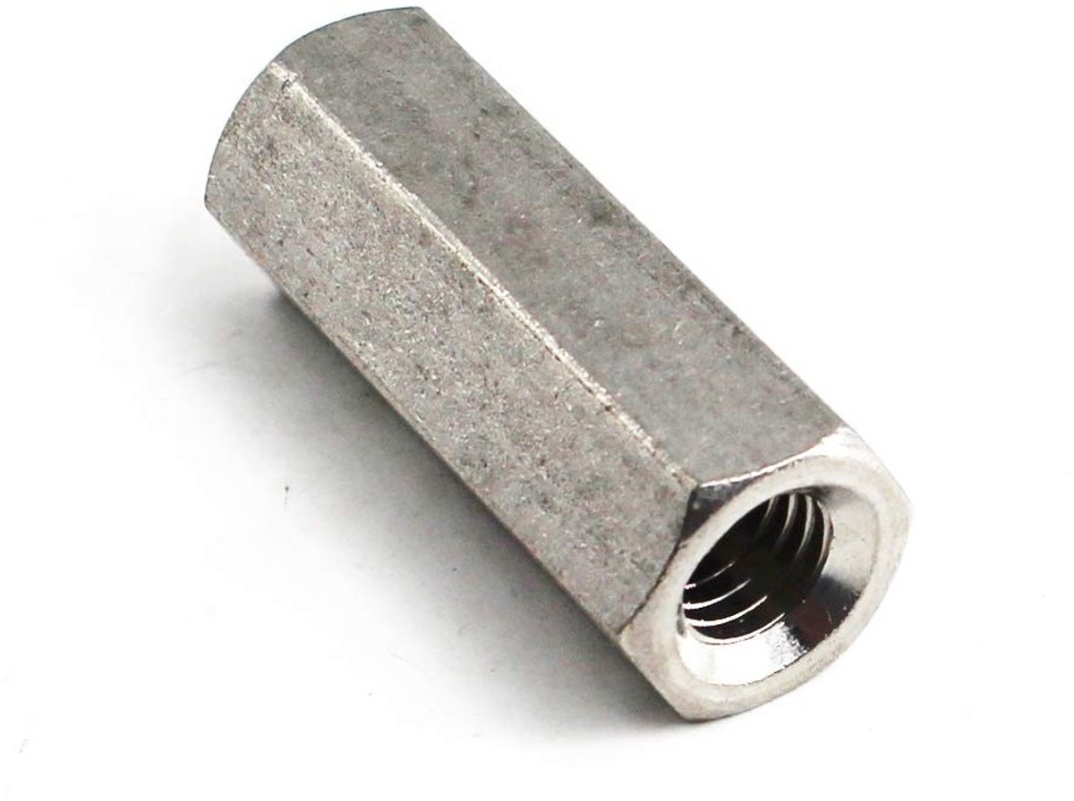 M6x10x30 Lange Hex Coupling Moer van 304 RVS voor Verbindingen en Bevestigingen (Verpakking van 20)