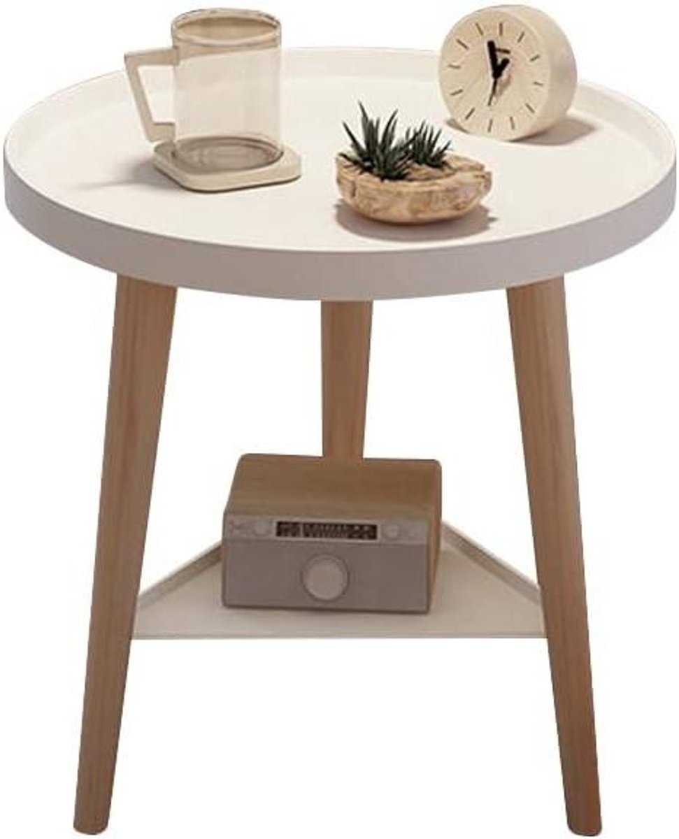 Salontafel bijzettafel - Centrale tafel woonkamer - Meubels opbergen - Verhoogde rand ontwerp - 40 x 40 x 40 cm