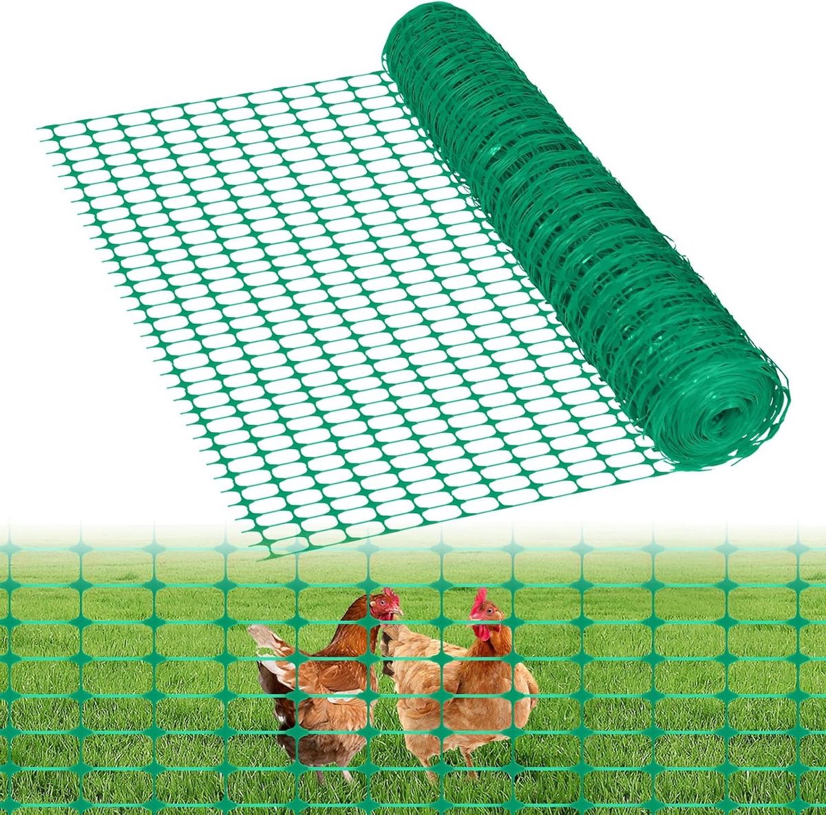 Beschermnet - Afsluitnet Waarschuwingshek - Tuin Afzetten - Milieuvriendelijk PE Materiaal - 30m x 3 Rollen - Groen