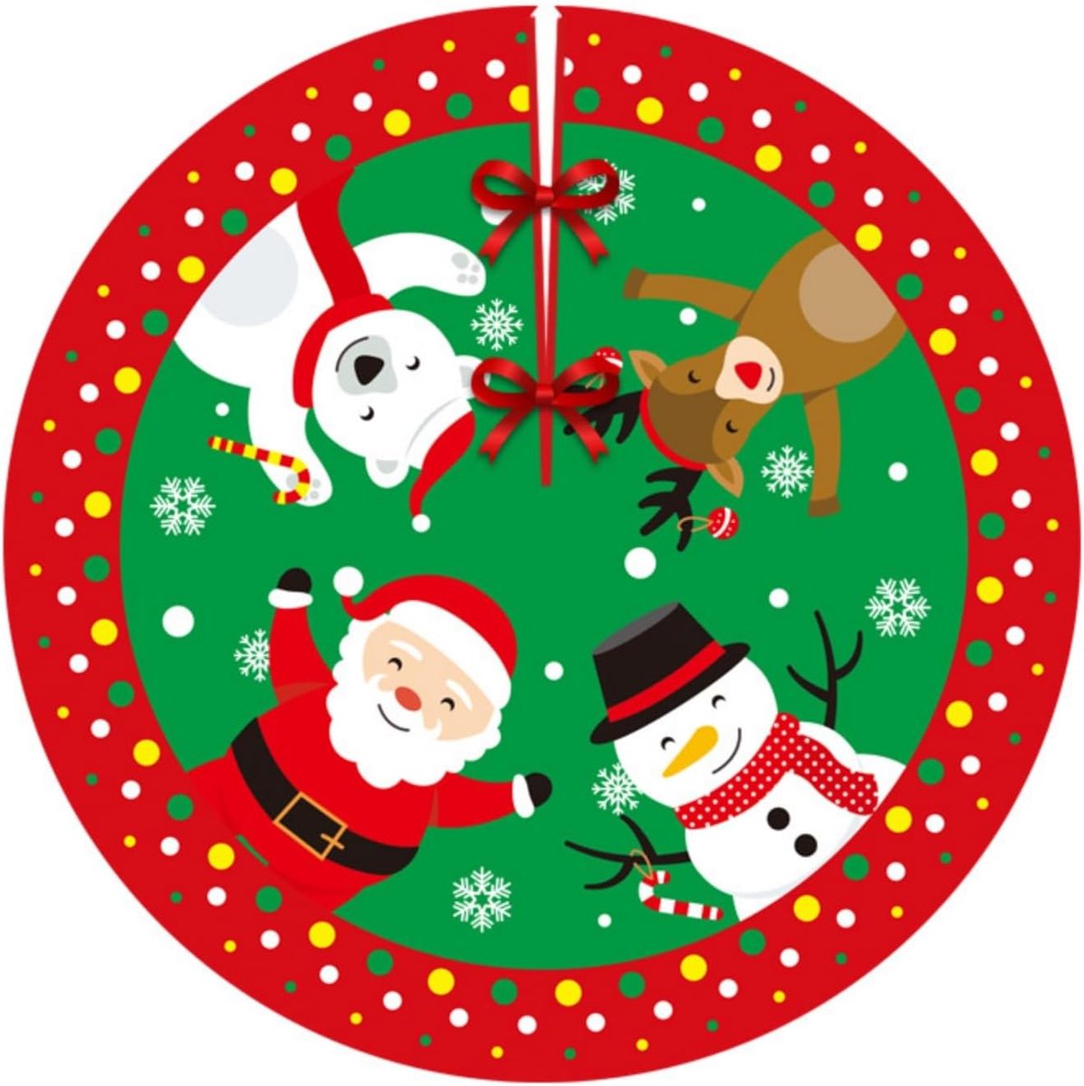 Kerstboomrok 90CM Rood Katoen Kerstboom Basisbedekking - Decoratie voor Kerstfeest en Feestdagen