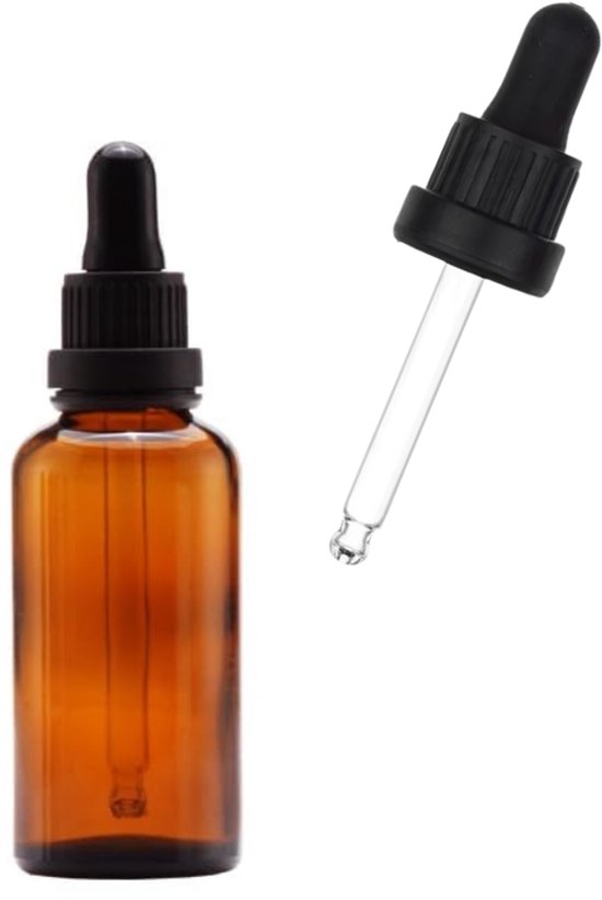 Bruin Glas Met Glazen Pipet Voor Etherische Oliën En Parfums