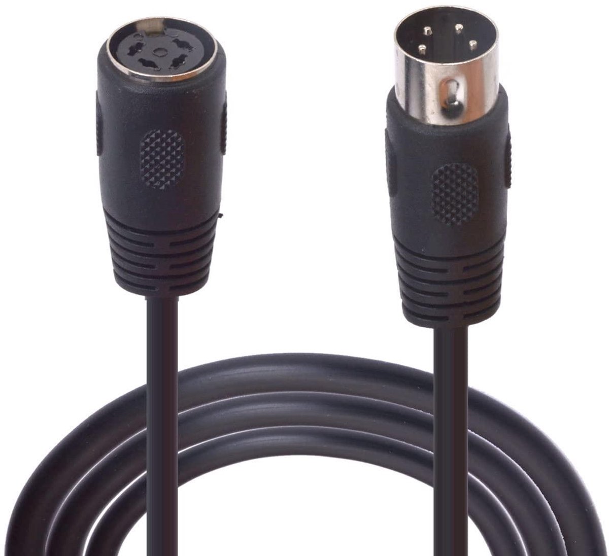 DIN 4-pins Verlengkabel - Adapter Kabel - Microfoon Opname - Waterdicht Ontwerp - 50 cm - Zwart
