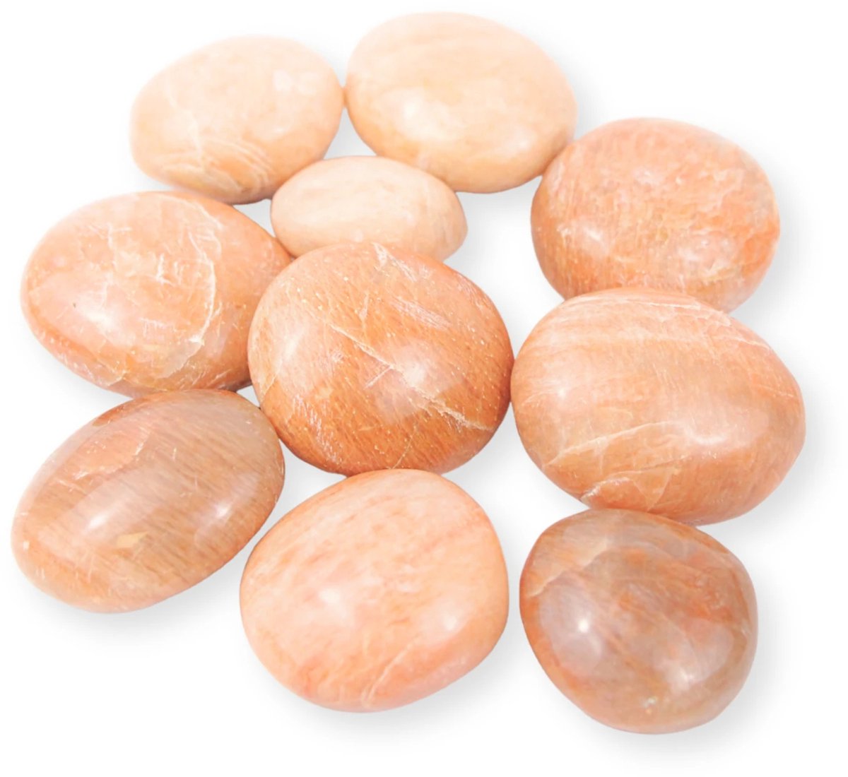 Ruben Robijn Trommelstenen 250 gr. Maansteen oranje (mt3)