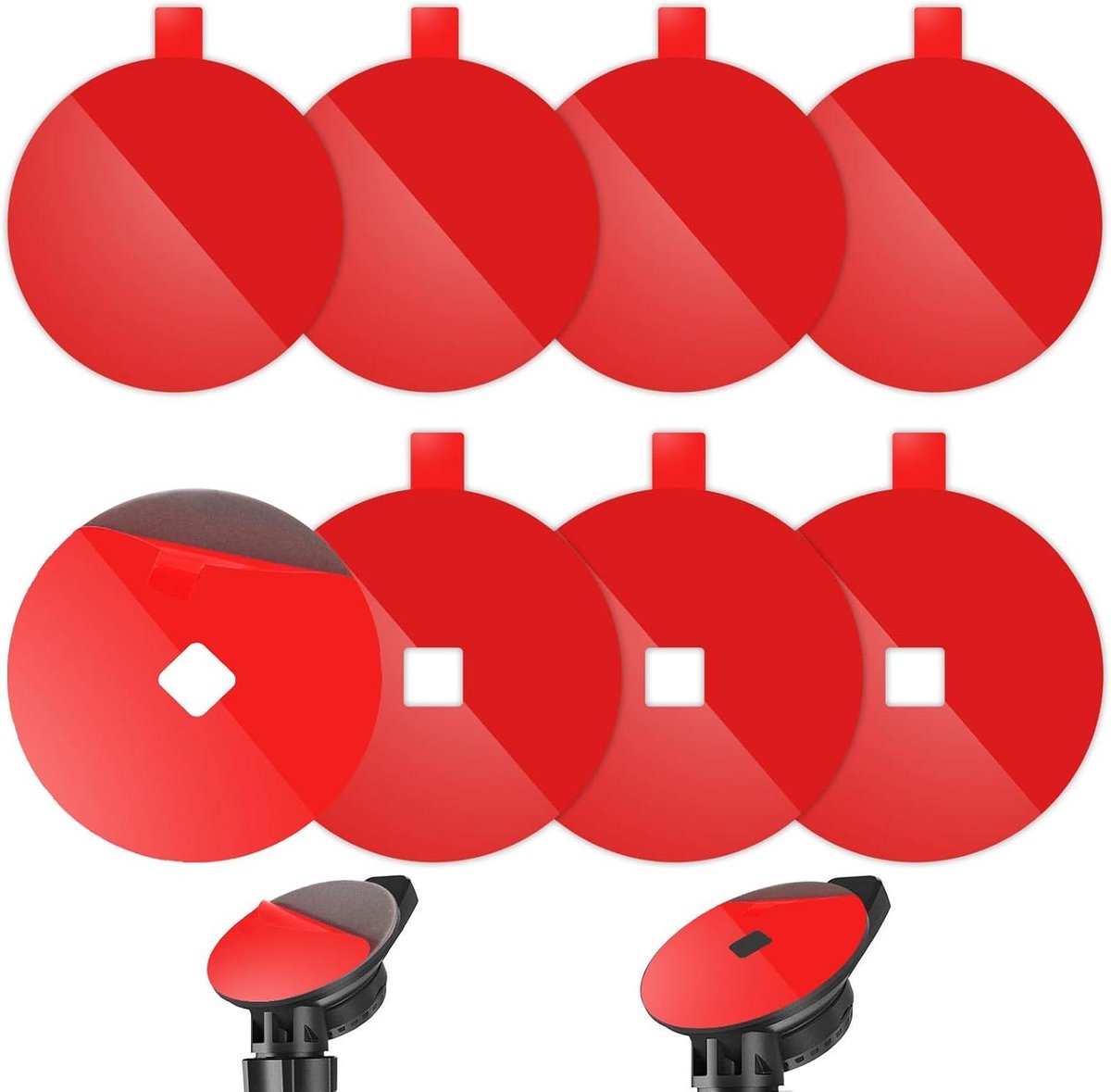 Dash Cam Kleefpads - Lijmkussens Camera - Auto Bevestiging - Hittebestendig - 8 stuks - rood