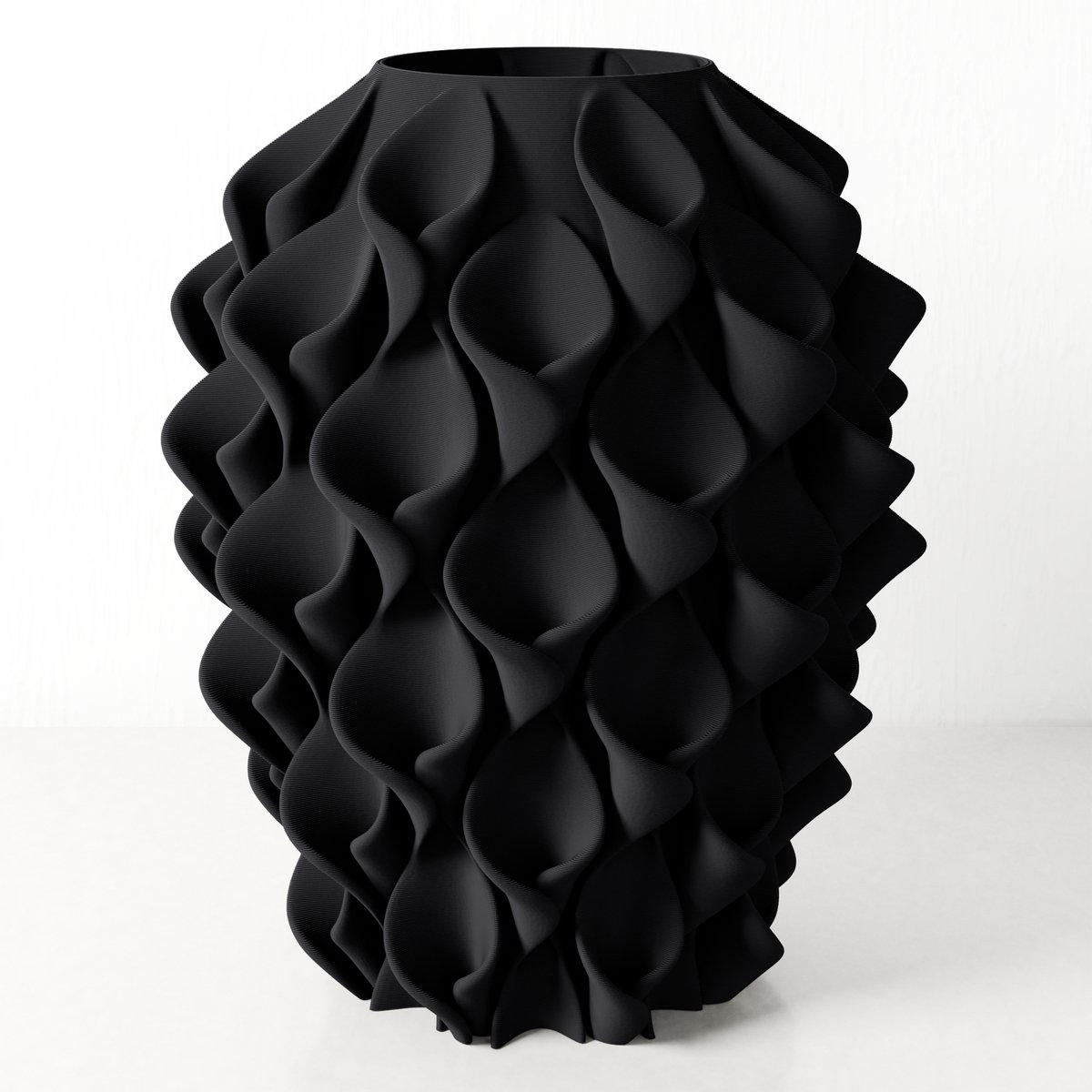 Fleuriek vaas STERRE - Zwart H44 cm - Grote bijzondere vaas met sculpturaal design - Moderne vloervaas en echte eyecatcher - Extra grote blikvanger voor woonkamer, hal of kantoor