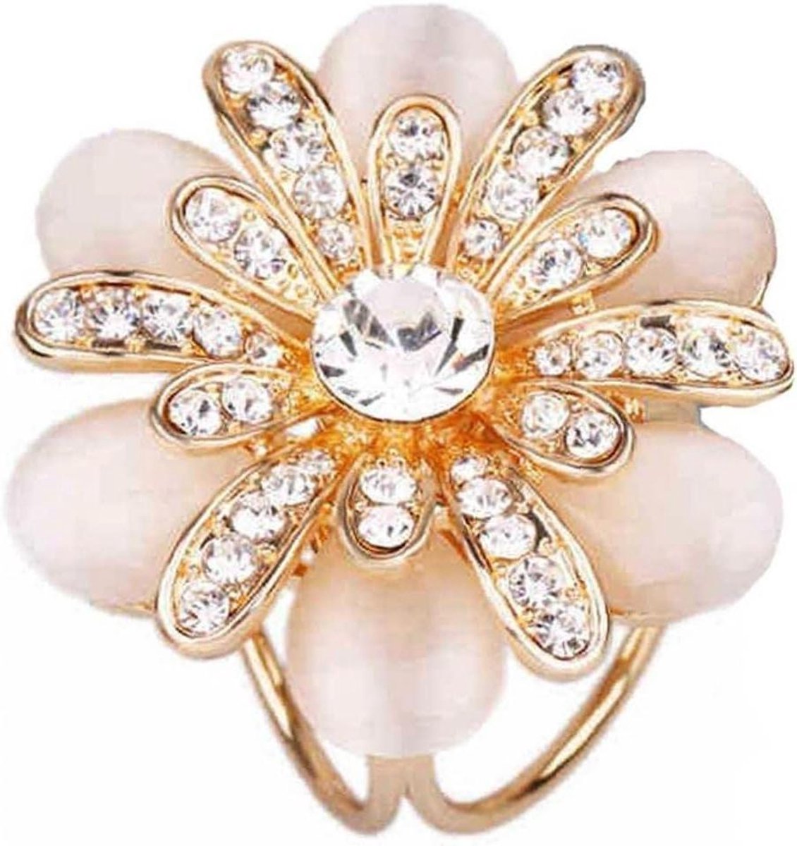 Sjaal Clips Ring - Sjaalhouder Gesp - Sjaals Stylen - Met Kristallen - 2 cm Diameter - Rosé Goud