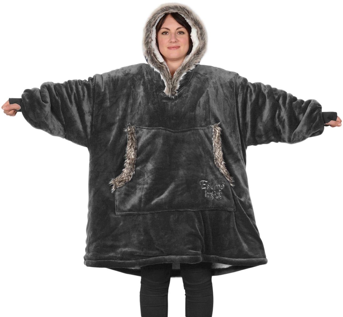 Store_9 - Snug Rug The Eskimo Deken - Oversized Hoodie - Super Zacht Sherpa Fleece - Warm en Cosy - Geschikt voor Volwassenen - Unisex