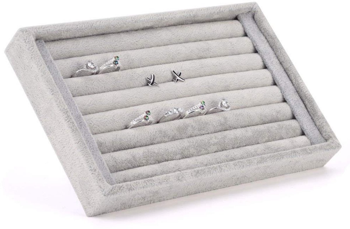 Store_8 - Sieradenopbergdoos - Opbergtray voor Oorbellen en Ringen - Elegant Design - Roze - Sieradenhouder - Perfect voor Dames - Luxe Suede